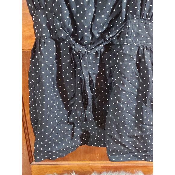 Vtg Steena Lagenlook M Black White Polka Dot Oversized Arm Opening Pockets Dress - Picture 8 of 10